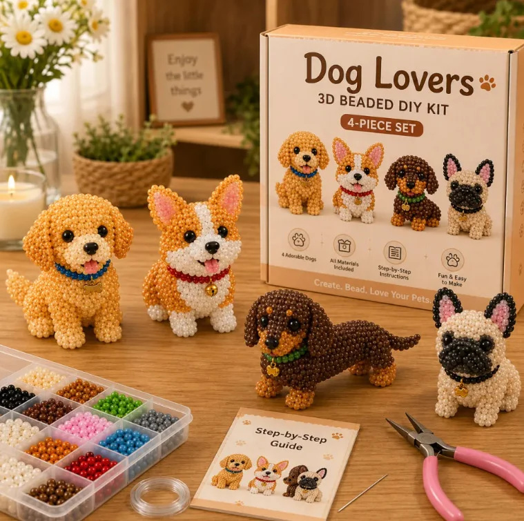 Embroidery Cross Stitch Patterns - Kit Mainan Jahit Bordir 3D Manik-manik