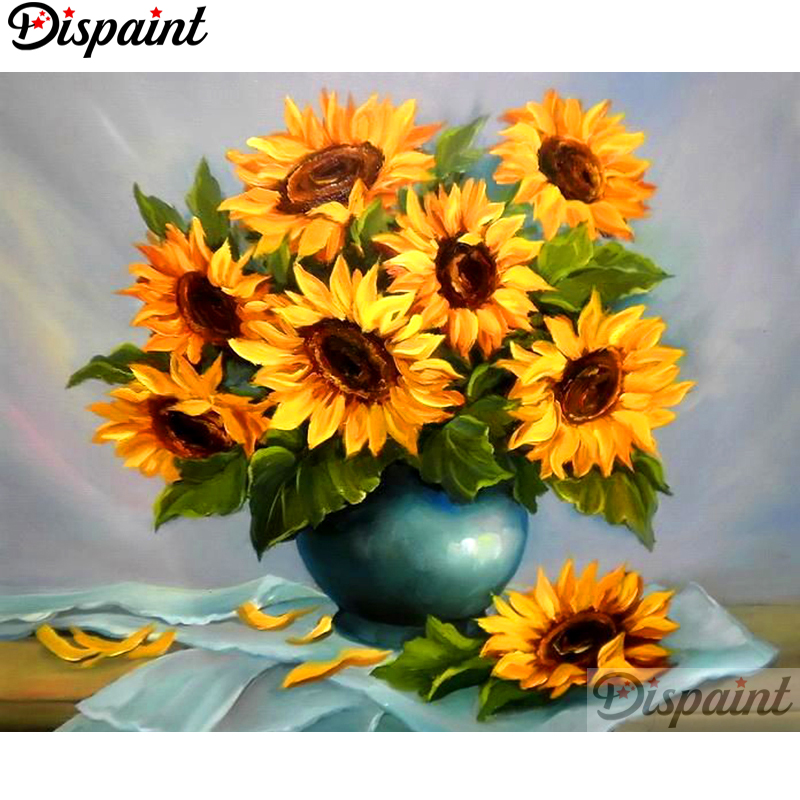 Embroidery Yellow Flower - Dispaint Lukisan Berlian 5D DIY Full