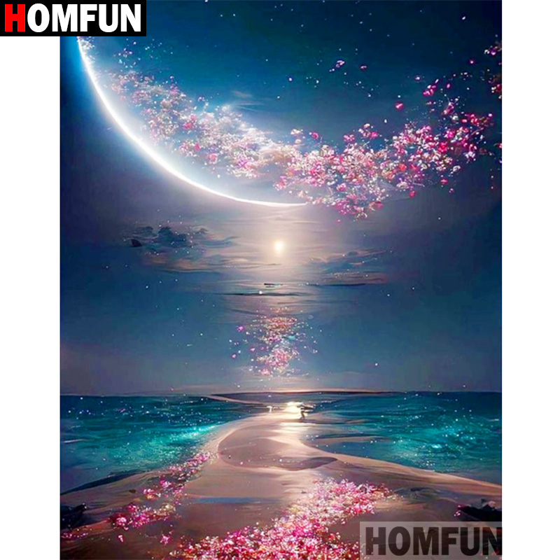 Embroidery Cross Stitch Patterns - HOMFUN bordir berlian imitasi pola berlian