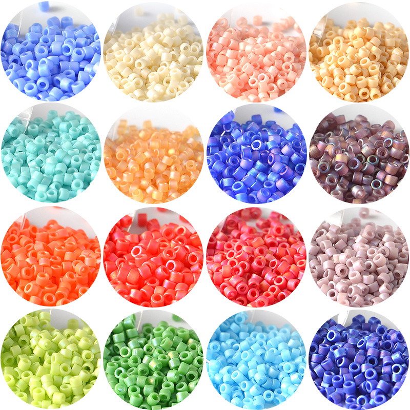 Embroidery Glass Beads - 10G/Pipa 1.6Mm Manik-manik Miyuki Pelangi Beku