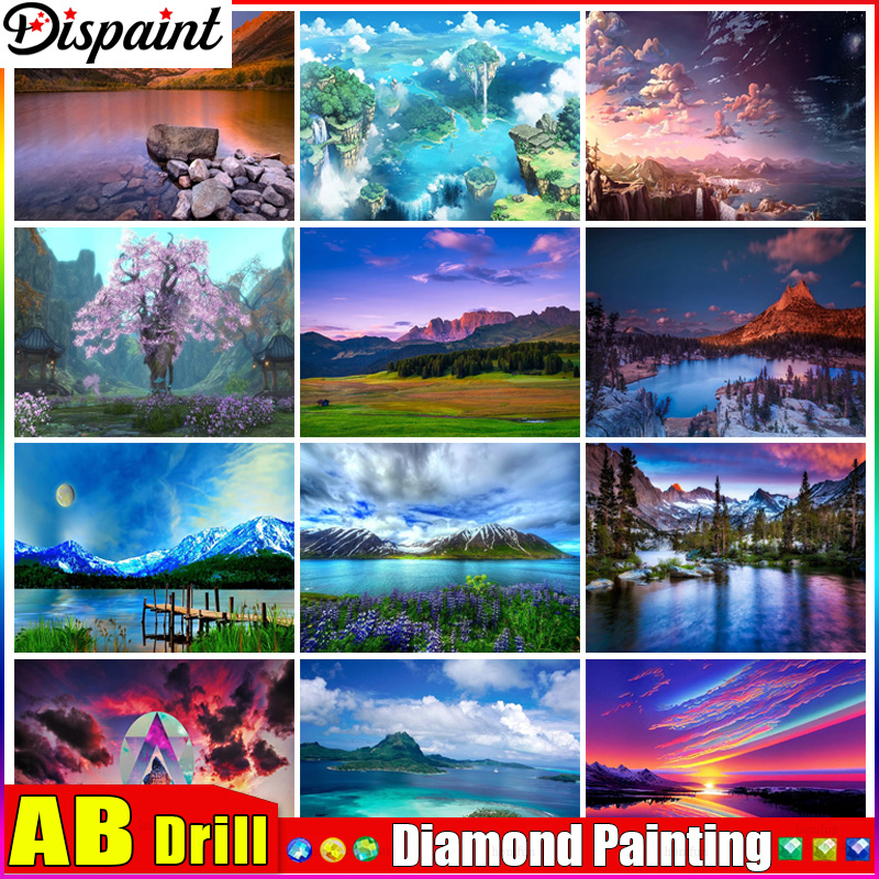 Embroidery Cross Stitch Patterns - Dispaint AB Lukisan Berlian Persegi Penuh/Berlian