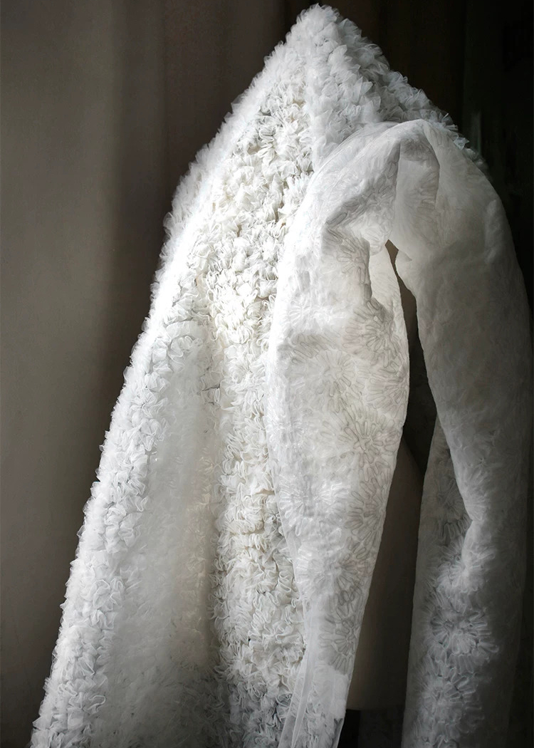 Embroidery Net Dress - Kain bordir jaring mikro transparan tekstur