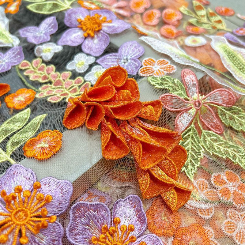 Embroidery Yellow Flower - Gaun malam pernikahan kelas atas bordir