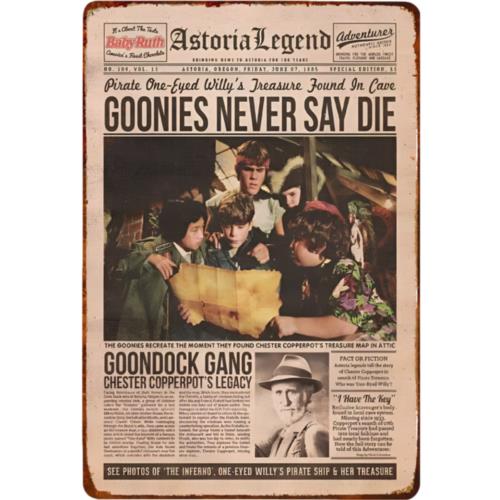 Embroidery Writing - Vintage Goonies Never Say Die Metal