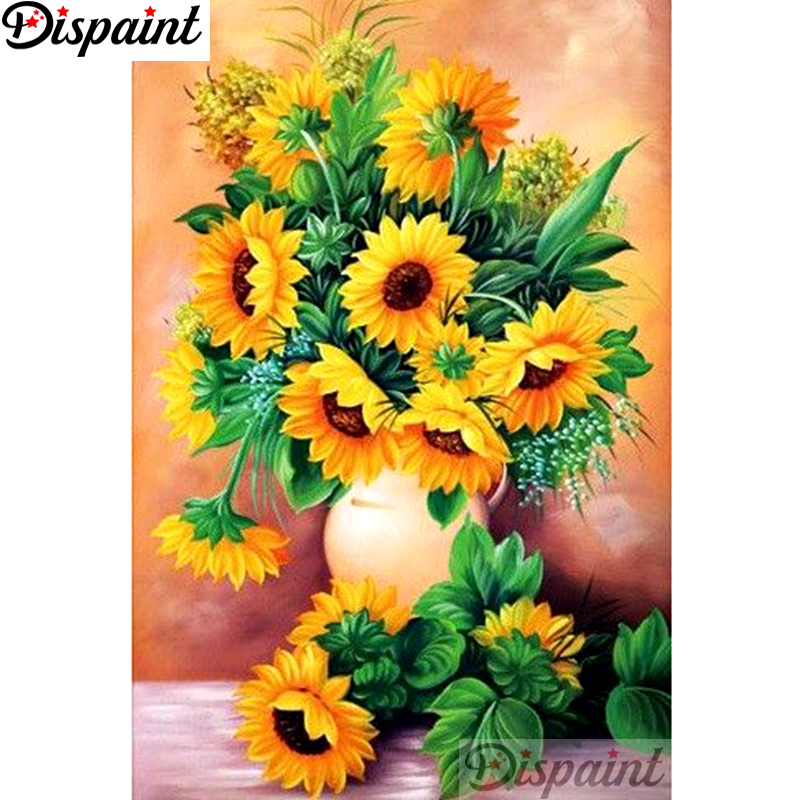 Embroidery Yellow Flower - Dispaint Lukisan Berlian 5D DIY Full