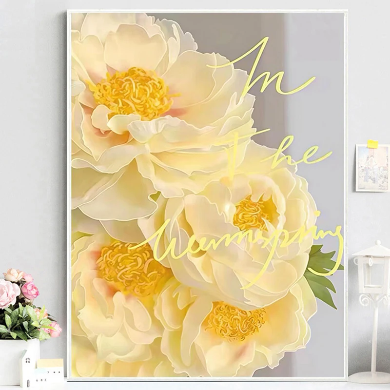 Embroidery Yellow Flower - Lukisan Berlian 5D Bunga Kuning Bordir