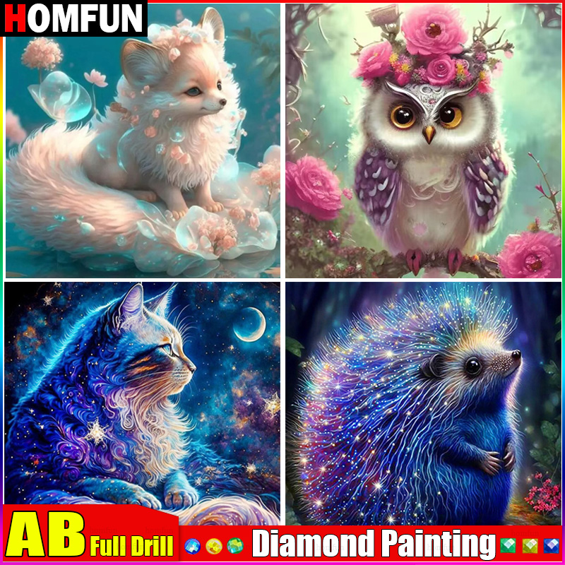 Embroidery Cross Stitch Patterns - HOMFUN AB bordir berlian penuh 