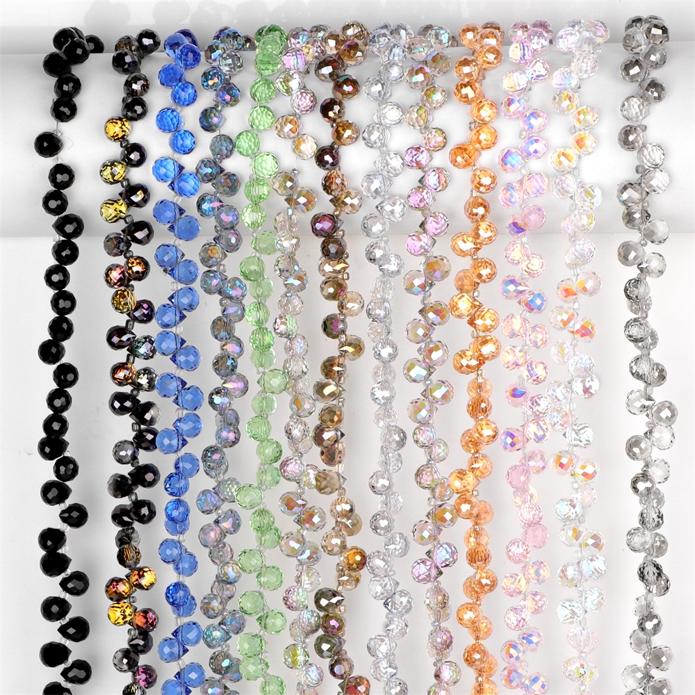 Embroidery Glass Beads - 8x10mm liontin manik-manik tetesan air kristal