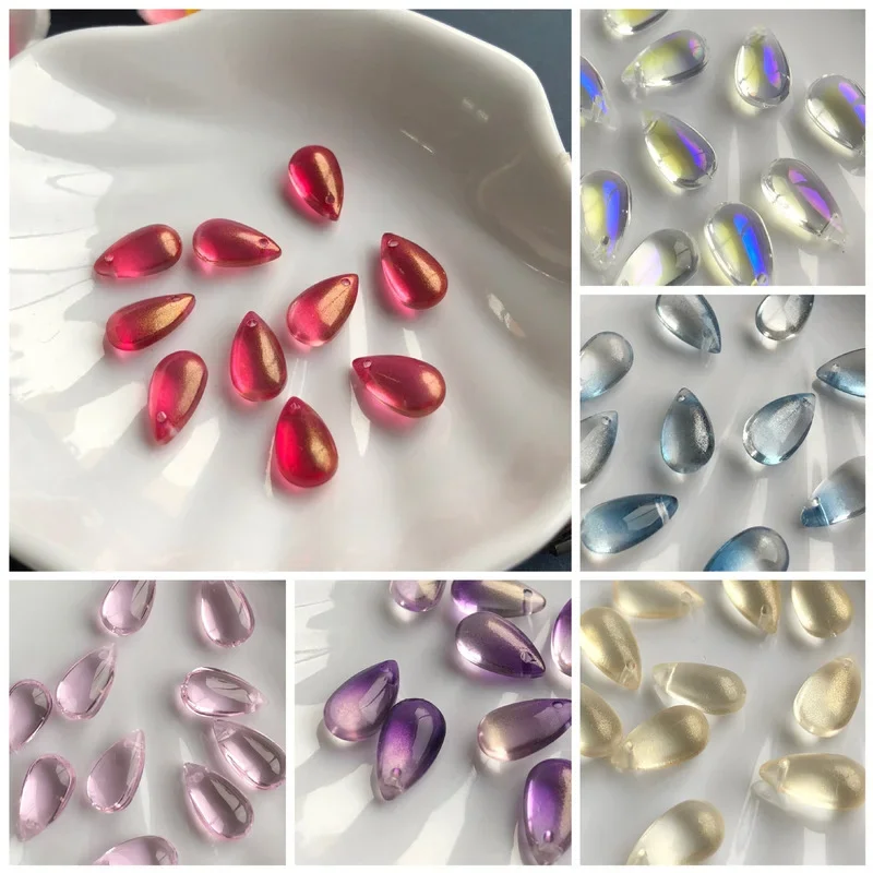 Embroidery Glass Beads - 20 Buah 8X14Mm Manik-manik Kaca Lampwork