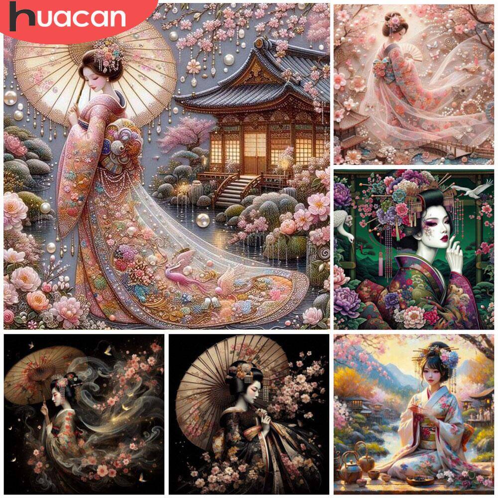 HUACAN Lukisan Berlian Burung  - Embroidery Daisy ulasan dan harga