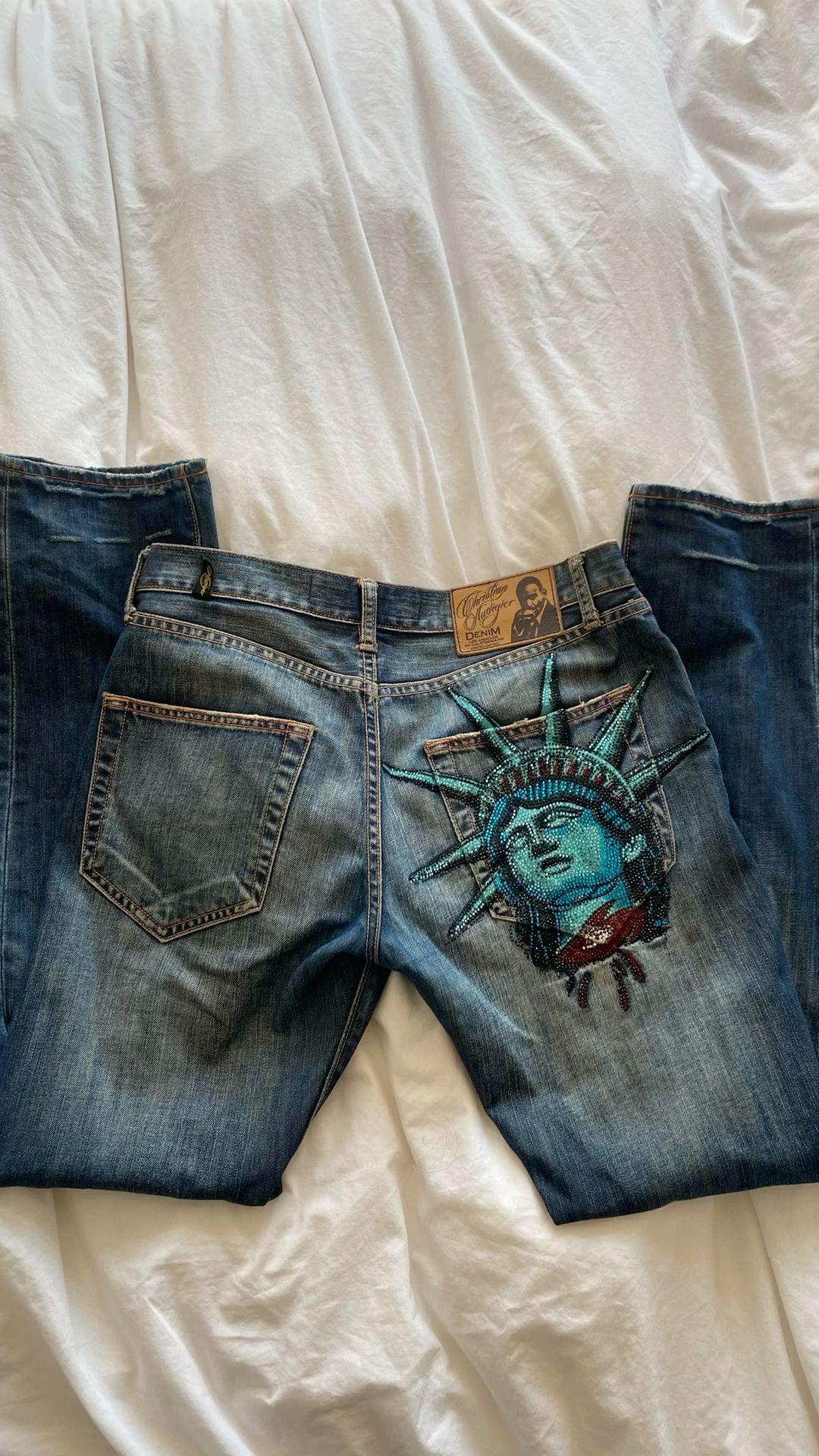 Celana Jeans Kasual Y2k 2000-a - Embroidery Jeans Sakura ulasan dan harga