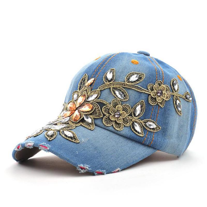 COKK topi bisbol wanita, Snapb - Embroidery Jeans Sakura ulasan dan harga