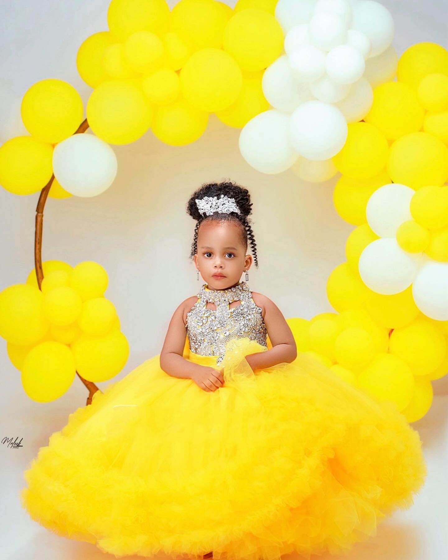 Gaun Gadis Bunga Kuning Cantik - Embroidery Yellow Flower ulasan dan harga