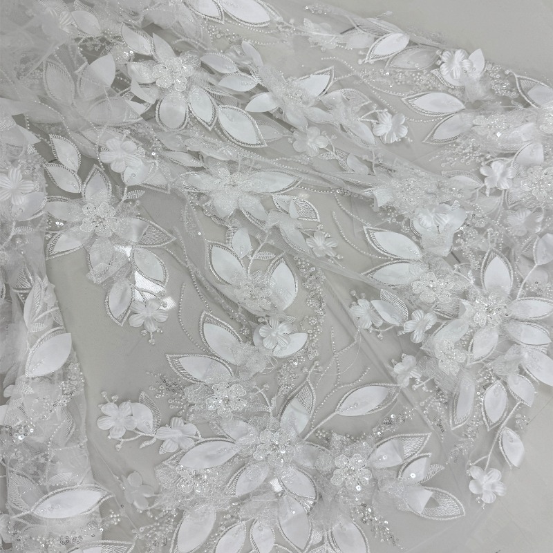 Kain renda bunga 3D berpayet t - Embroidery Net Dress ulasan dan harga