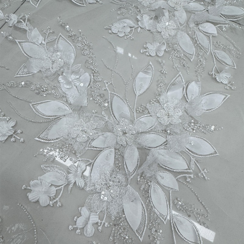 Kain renda bunga 3D berpayet t - Embroidery Net Dress ulasan dan harga