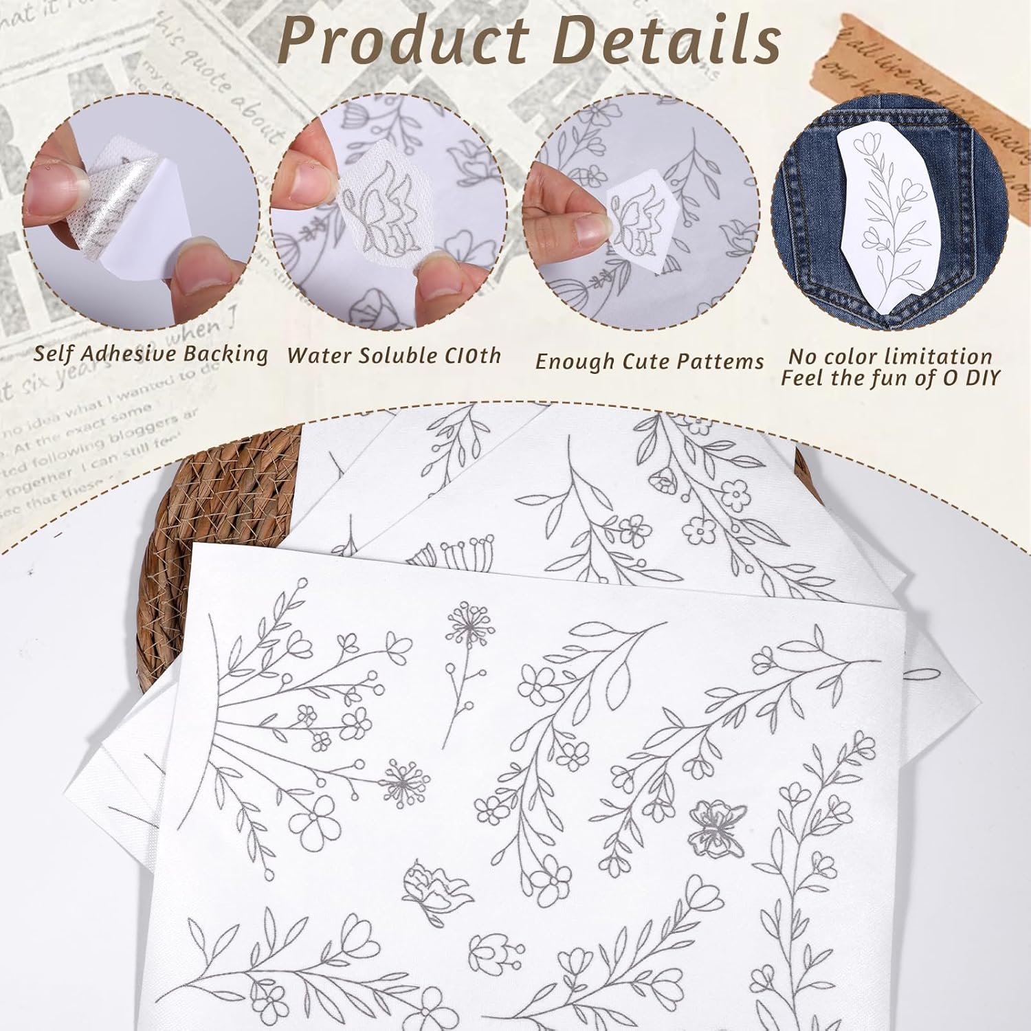Kertas Bordir Larut Air Stick  - Embroidery Daisy ulasan dan harga
