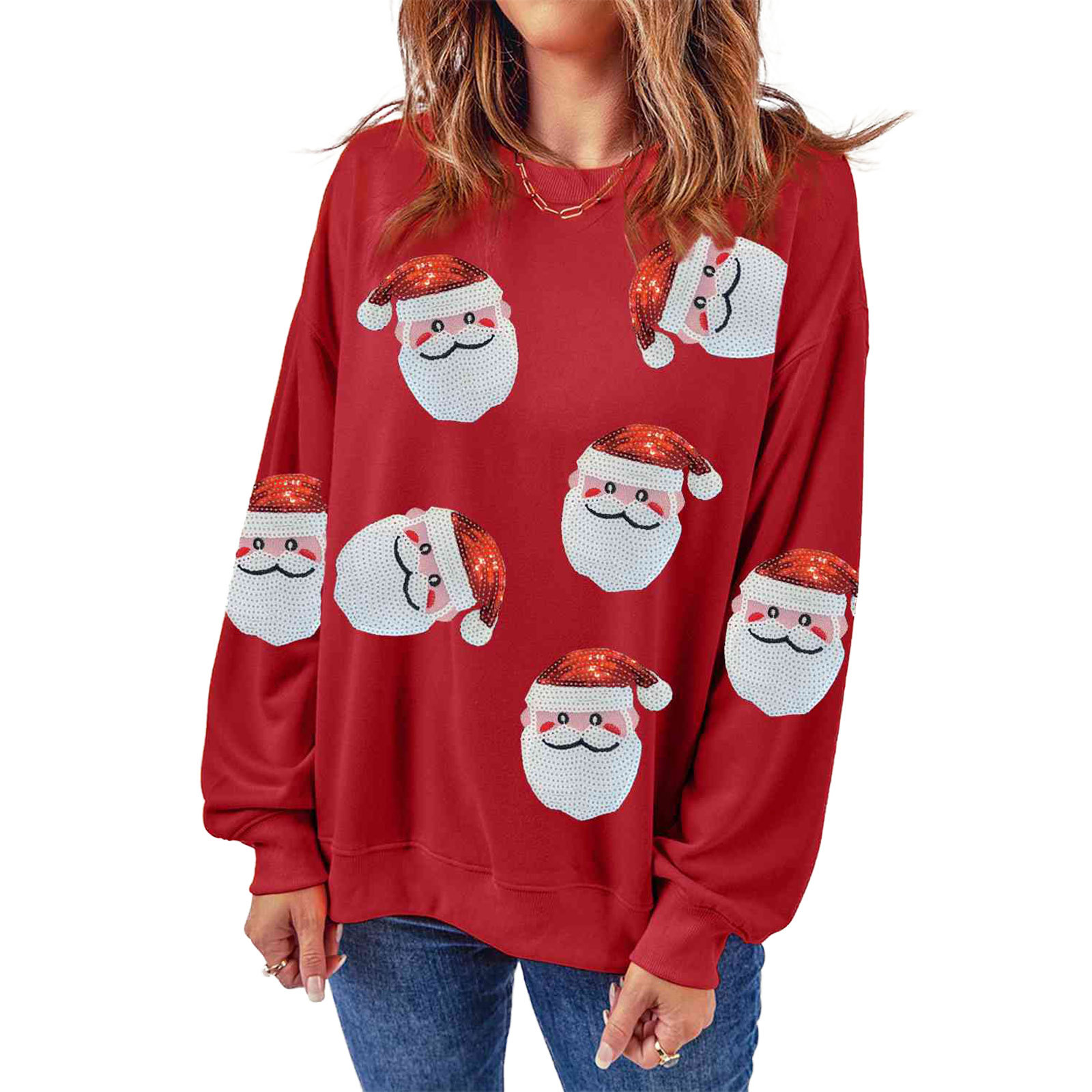 Sweater Natal Kerah Bulat Hood - Embroidery Online Designs ulasan dan harga
