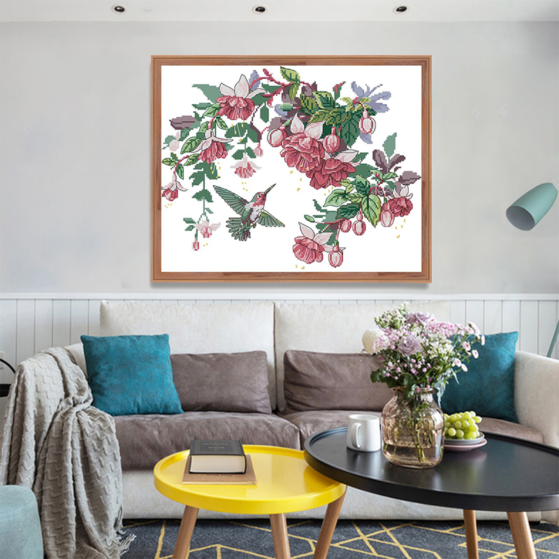 Seni Burung Kolibri (2) Kit Ja - Embroidery Cross Stitch Patterns ulasan dan harga