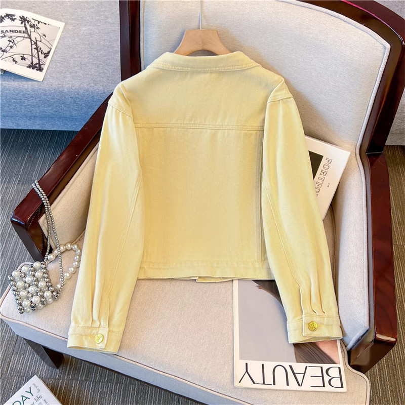 Jaket Denim Pendek Kuning Bord - Embroidery Yellow Flower ulasan dan harga