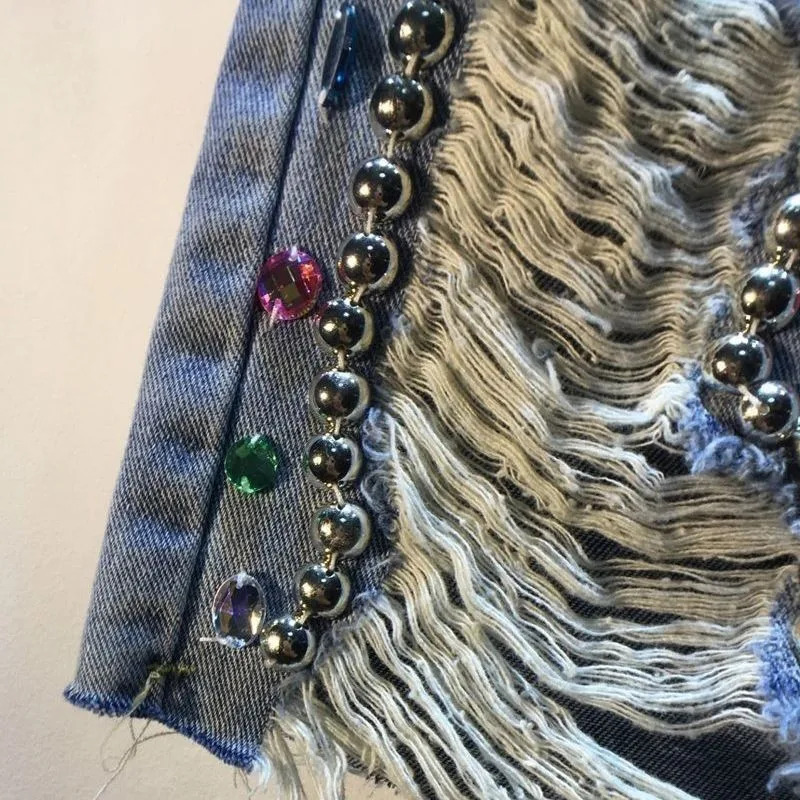 Celana Pendek Jeans Wanita Hig - Embroidery Jeans Sakura ulasan dan harga
