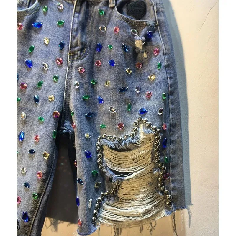 Celana Pendek Jeans Wanita Hig - Embroidery Jeans Sakura ulasan dan harga