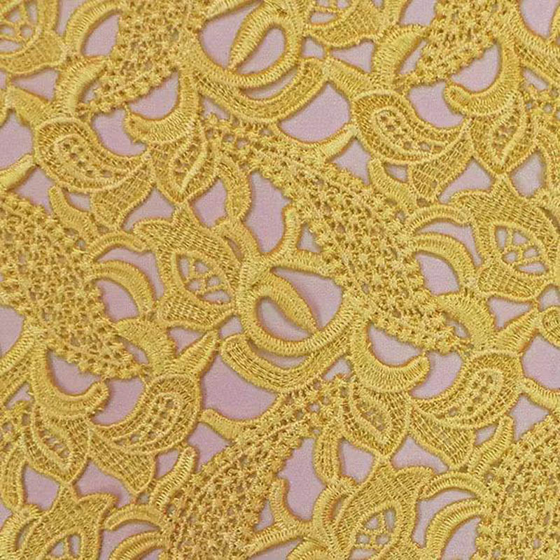 Kain renda mewah kuning bordir - Embroidery Yellow Flower ulasan dan harga