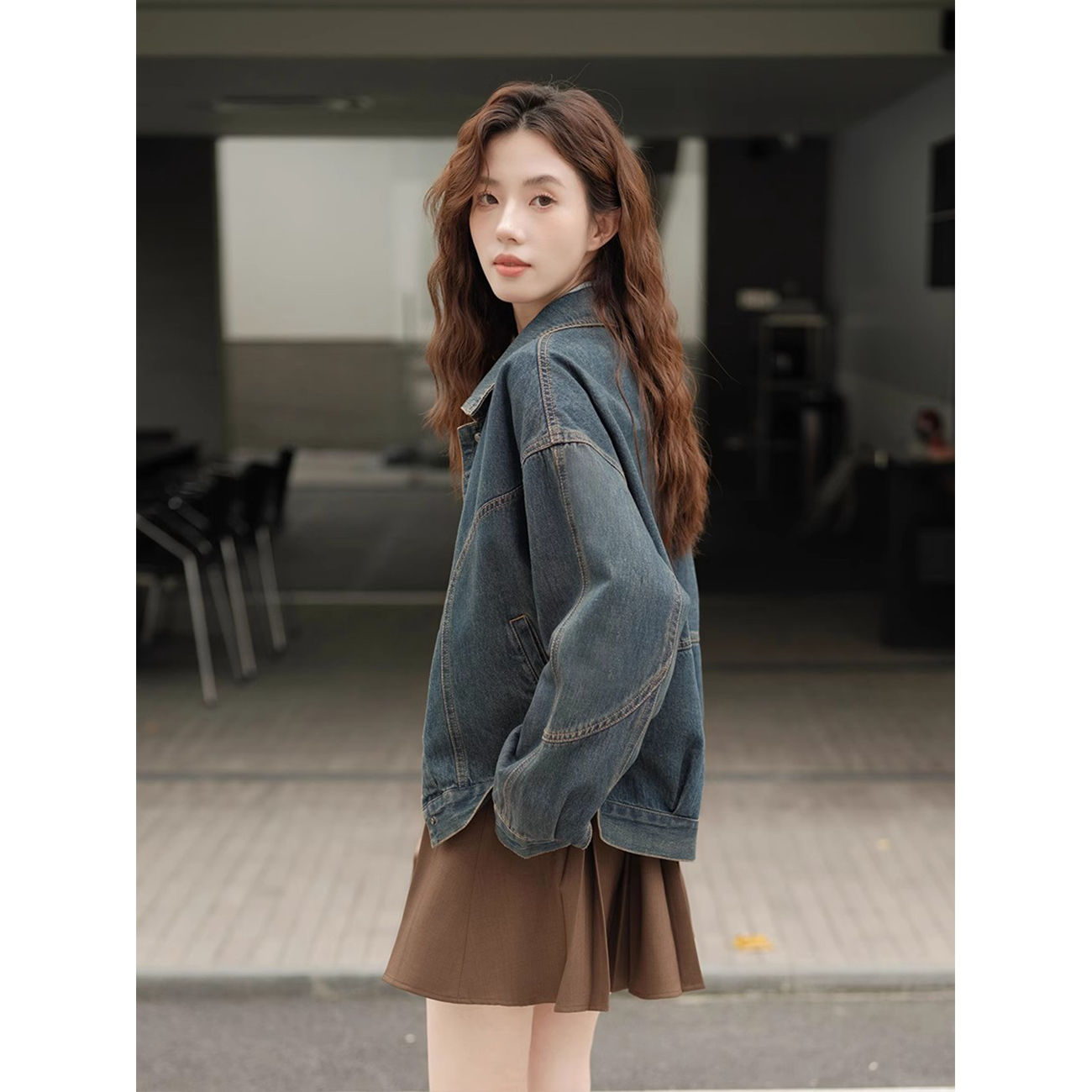 Jaket Denim Wanita Asimetris S - Embroidery Yellow Flower ulasan dan harga