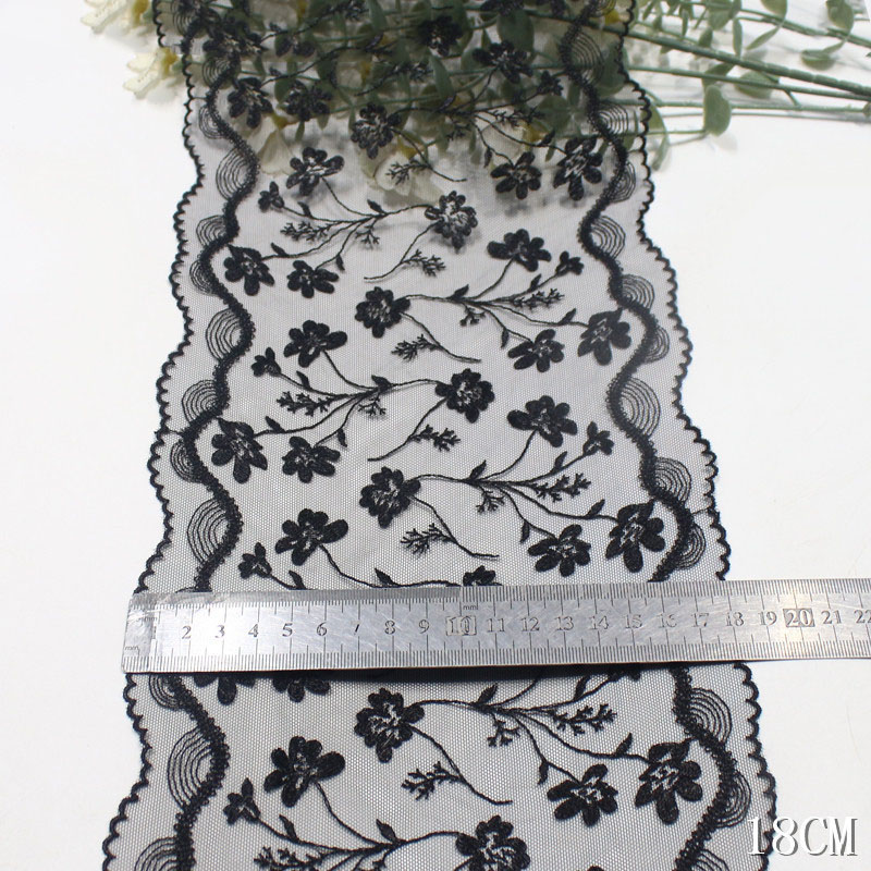 41 yard Renda Bordir Bilateral - Embroidery Yellow Flower ulasan dan harga