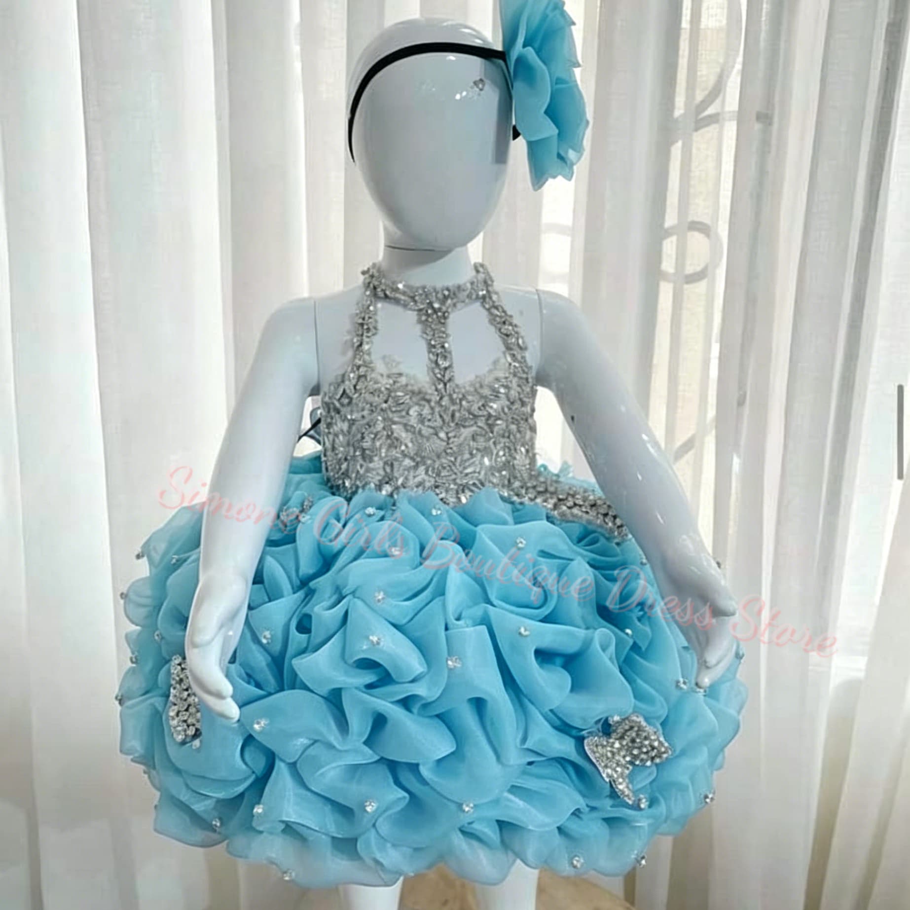 Gaun Gadis Bunga Ruffle Kuning - Embroidery Yellow Flower ulasan dan harga
