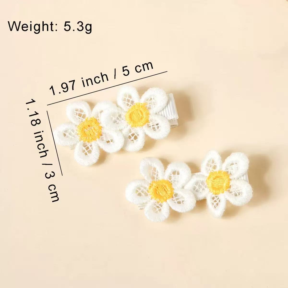 14 Buah Jepit Rambut Dekorasi  - Embroidery Daisy ulasan dan harga