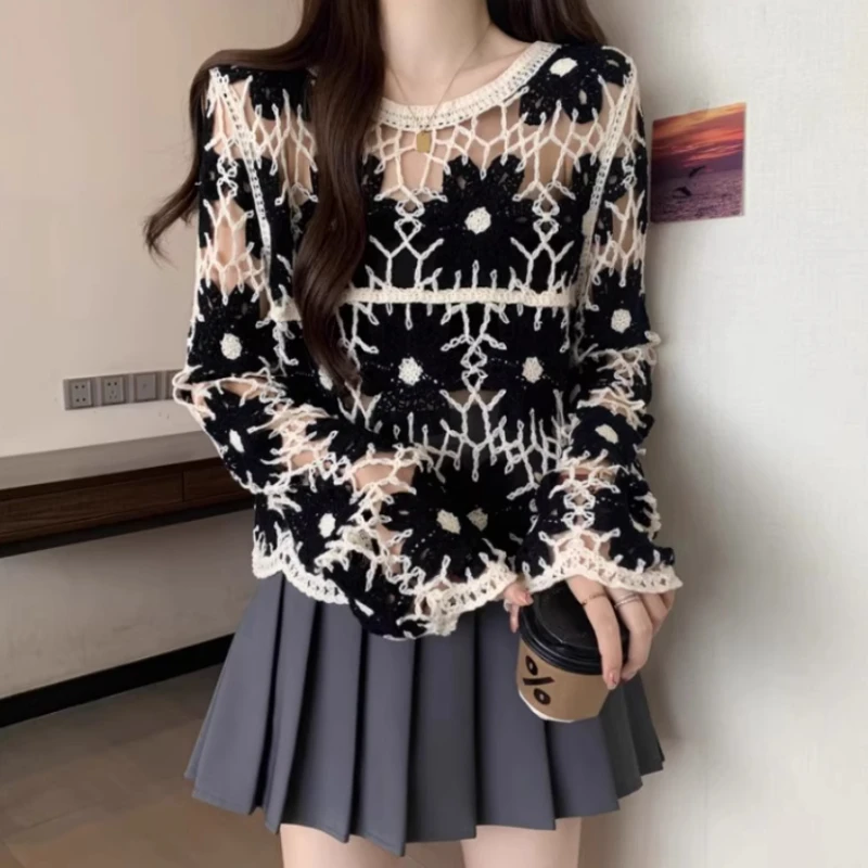 Atasan Rajut Bunga untuk Wanit - Embroidery Daisy ulasan dan harga