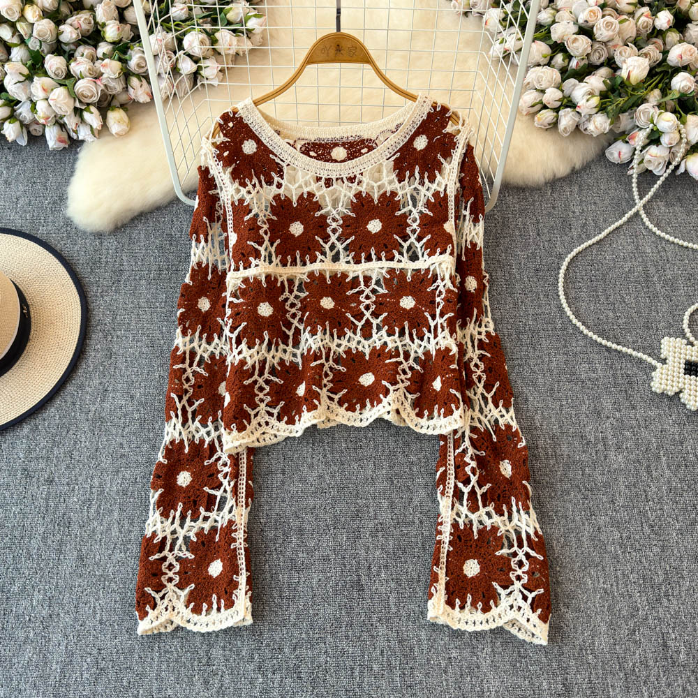 Atasan Rajut Bunga untuk Wanit - Embroidery Daisy ulasan dan harga