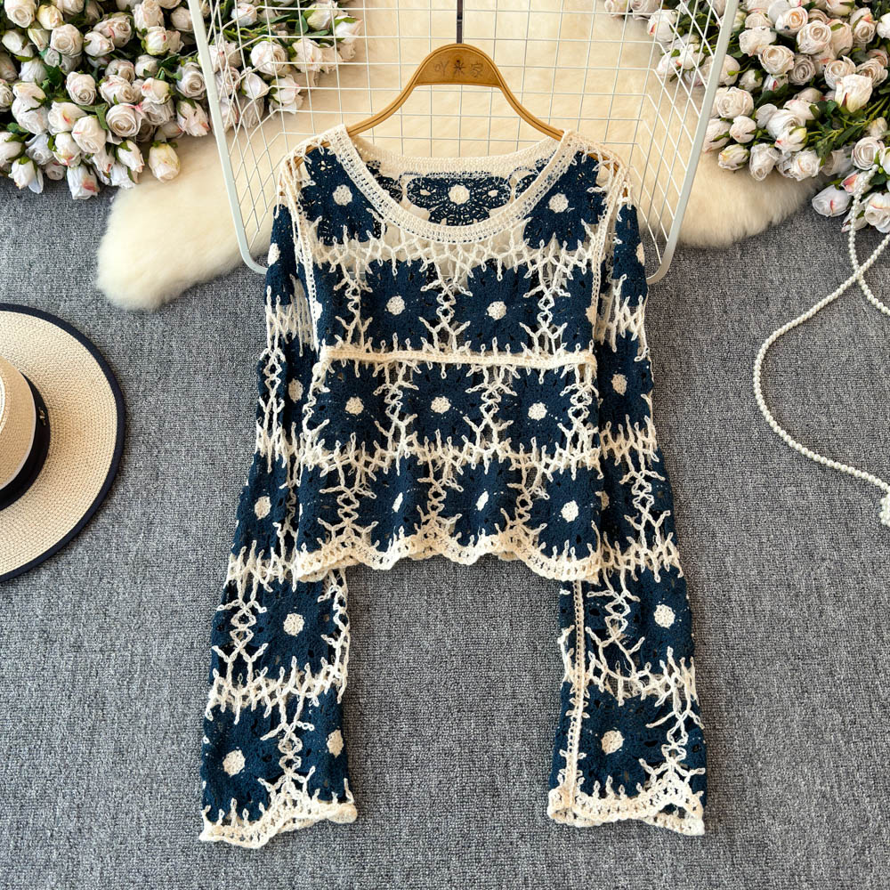 Atasan Rajut Bunga untuk Wanit - Embroidery Daisy ulasan dan harga