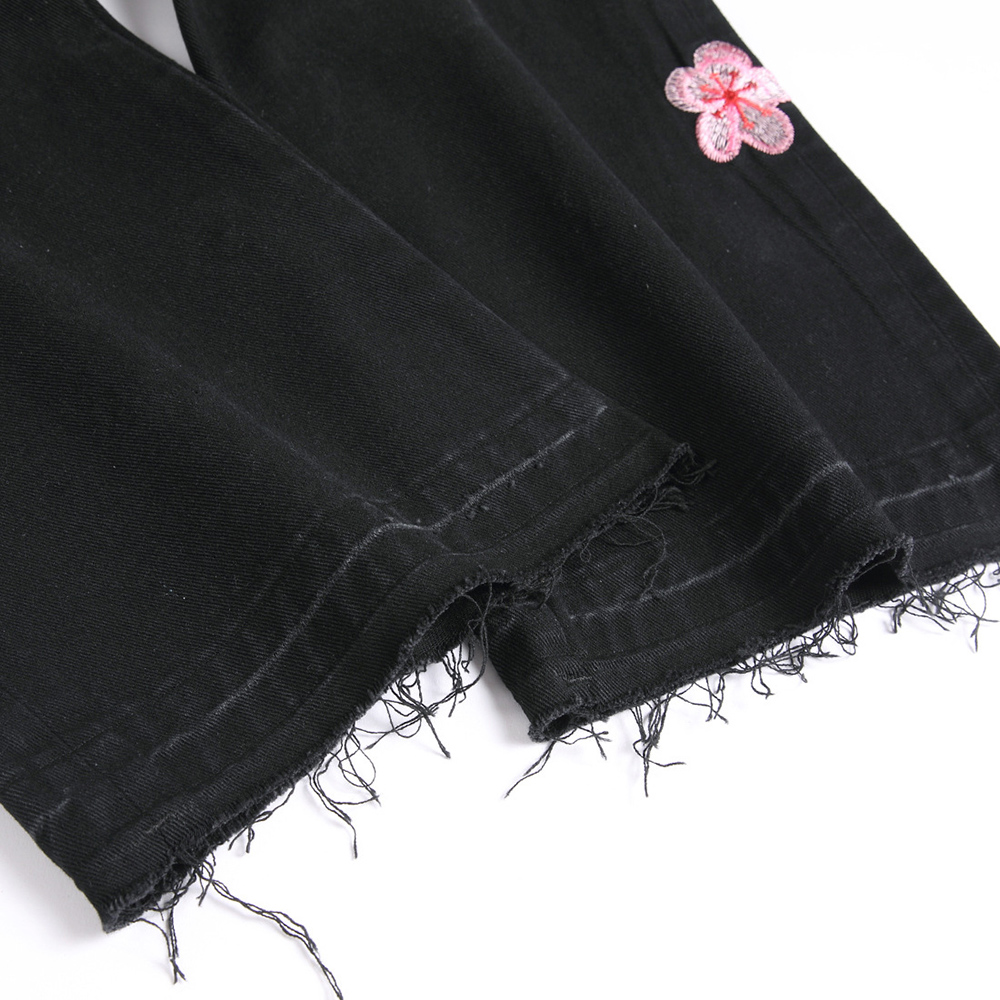 Jeans Denim Bordir Sakura Pria - Embroidery Jeans Sakura ulasan dan harga
