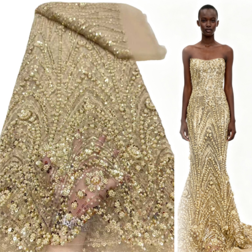 Kain Tulle Bordir Payet Berkua - Embroidery Net Dress ulasan dan harga