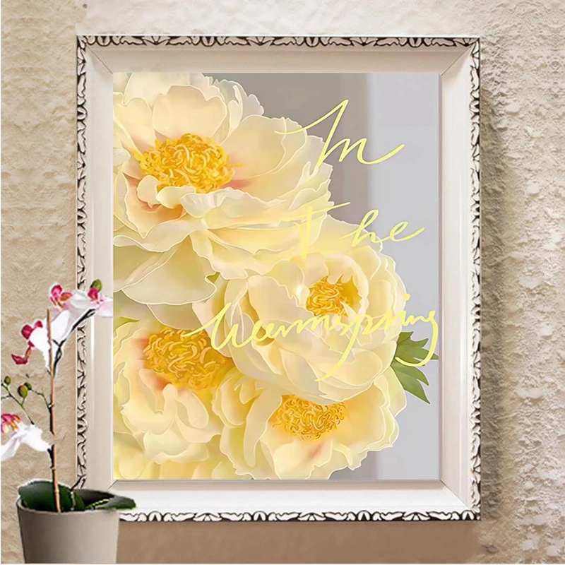 Lukisan Berlian 5D Bunga Kunin - Embroidery Yellow Flower ulasan dan harga