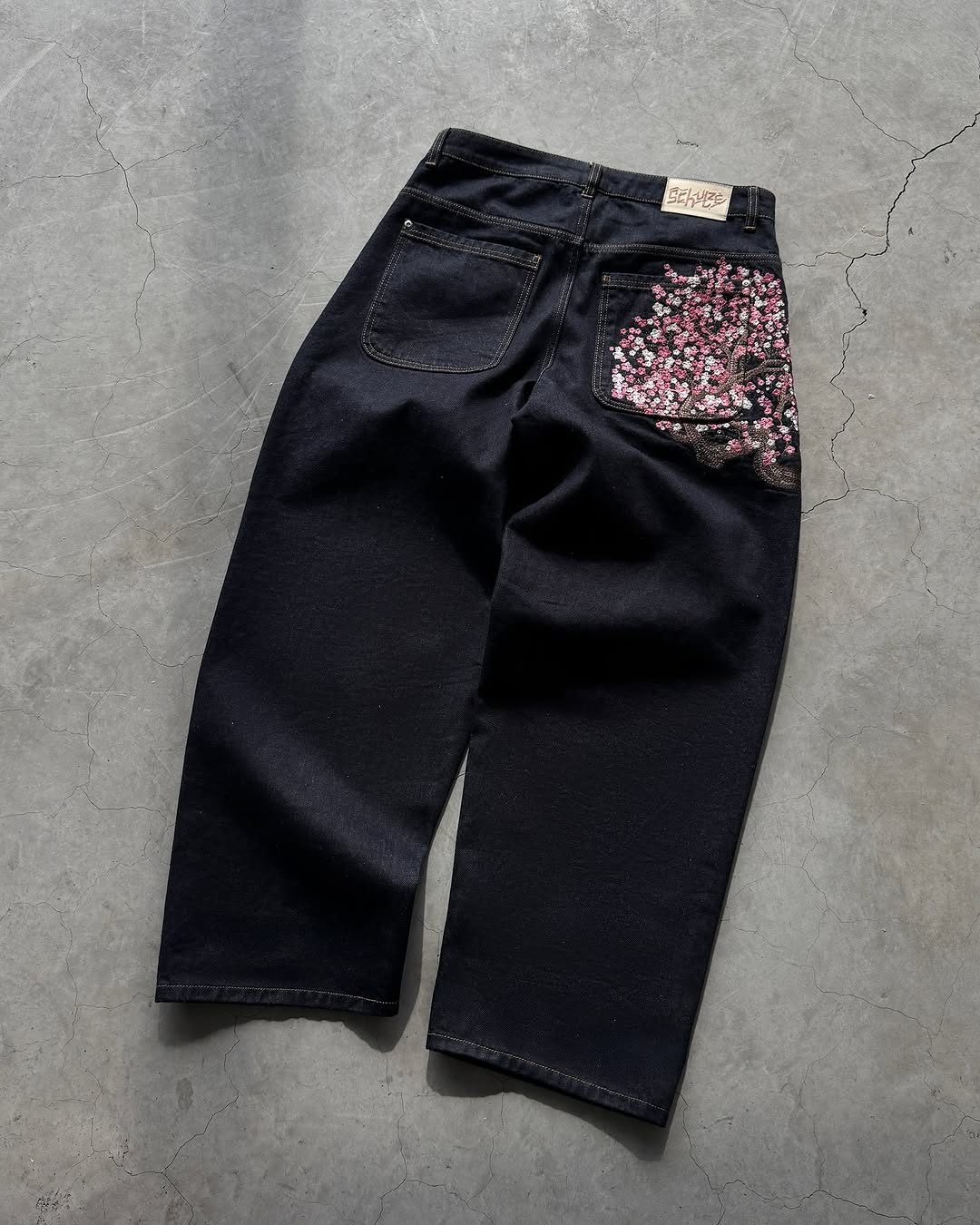 Celana Jeans Pria Bordir Sakur - Embroidery Jeans Sakura ulasan dan harga