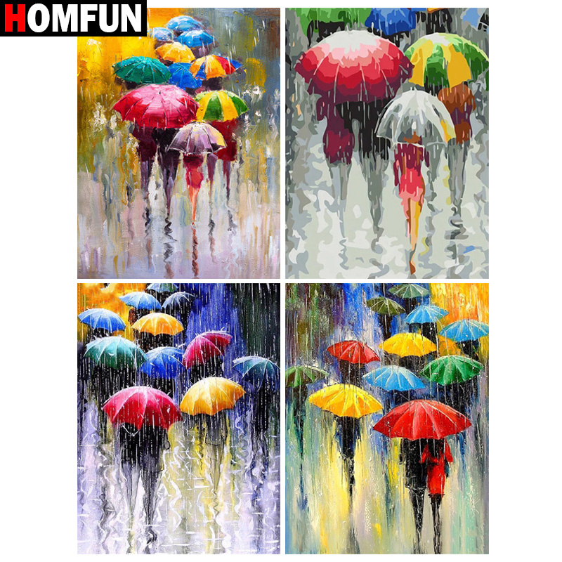 HOMFUN 5D Pola Berlian Berlian - Embroidery Cross Stitch Patterns ulasan dan harga