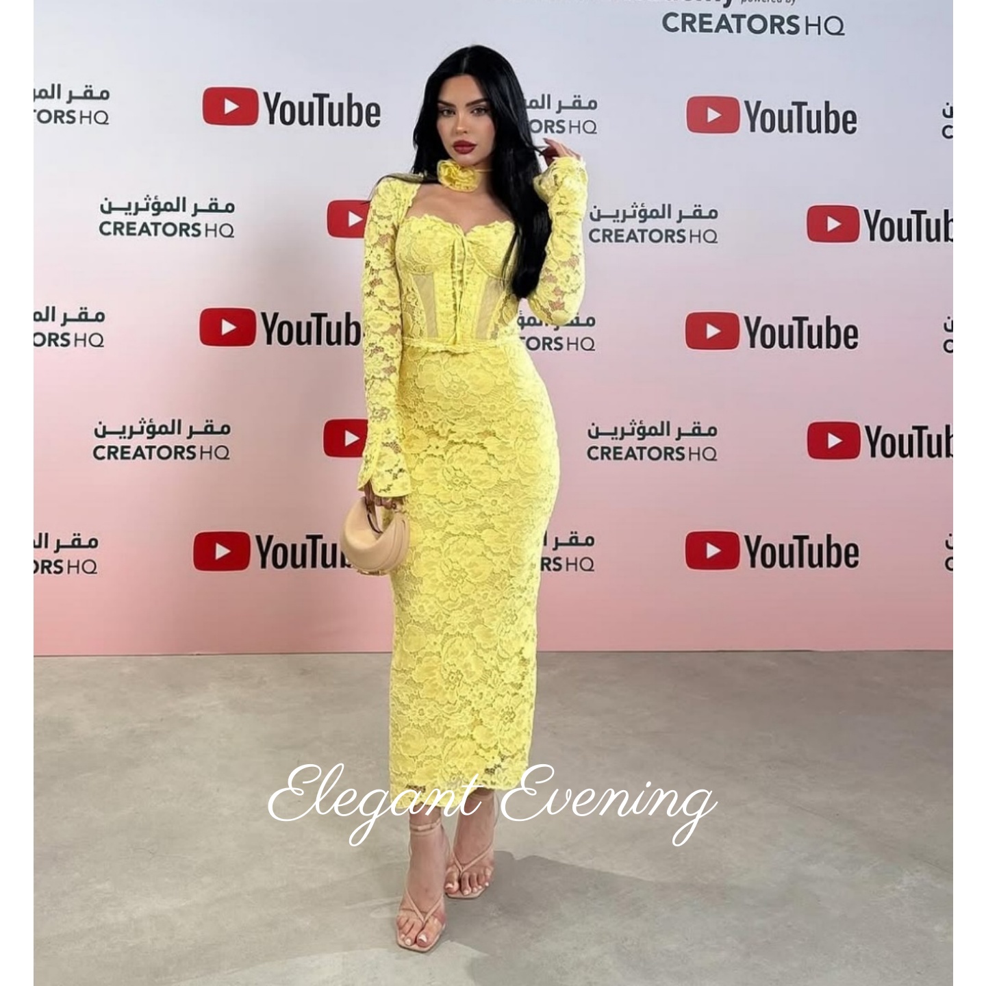 Gaun Prom Renda Kuning Gaun Ma - Embroidery Yellow Flower ulasan dan harga