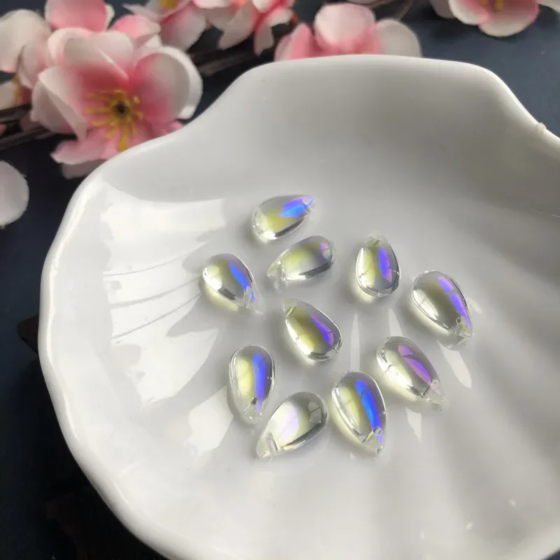 20 Buah 8X14Mm Manik-manik Kac - Embroidery Glass Beads ulasan dan harga